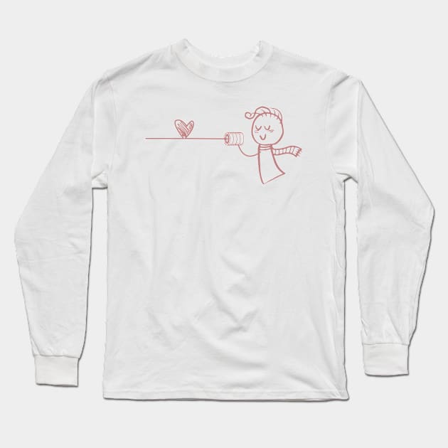 Tin Phone Couple Matching Design Long Sleeve T-Shirt by PlimPlom